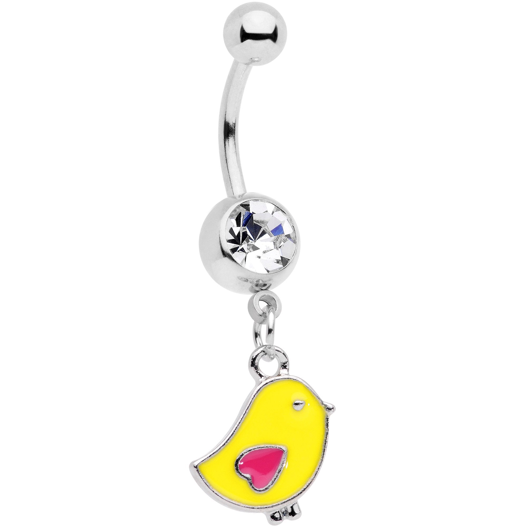 BodyCandy Clear Gem Yellow Easter Chick Dangle Belly Ring — main product shot