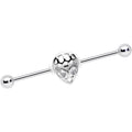 BodyCandy 14G Clear CZ Gem Openwork Alien Industrial Barbell 38mm — main product shot