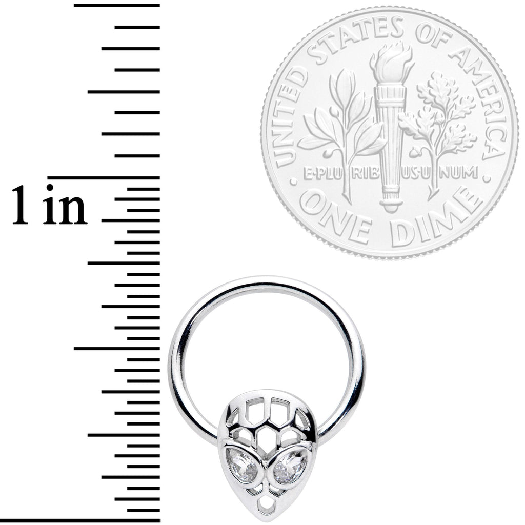BodyCandy 16G 3/8 Clear CZ Gem Openwork Alien Hinged Segment Ring — lifestyle context
