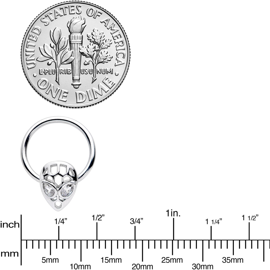 BodyCandy 16G 3/8 Clear CZ Gem Openwork Alien Hinged Segment Ring — packaging or label