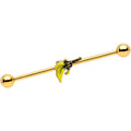 BodyCandy 14G Gold Tone Banana Peel Gun Industrial Barbell 38mm — main product shot