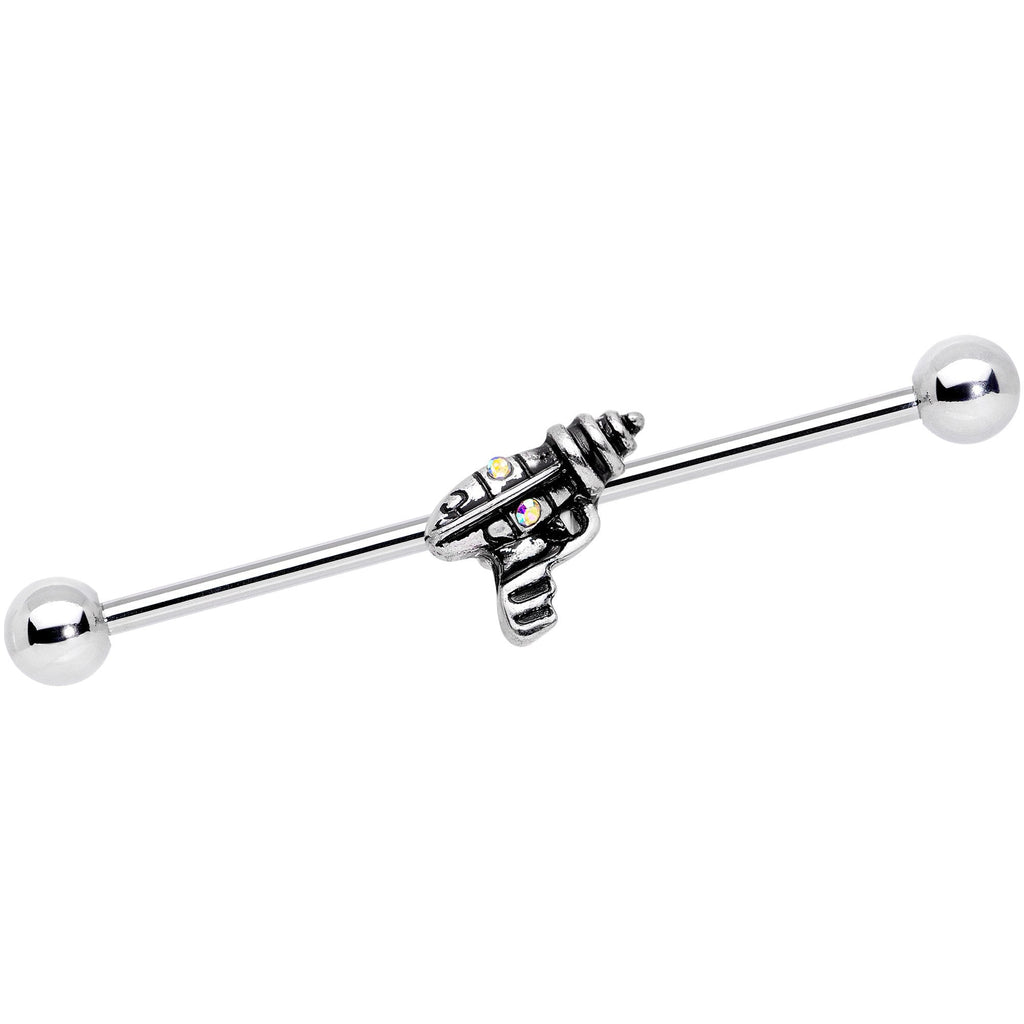 BodyCandy 14G Aurora Gem Mystery Ray Gun Industrial Barbell 38mm — main product shot