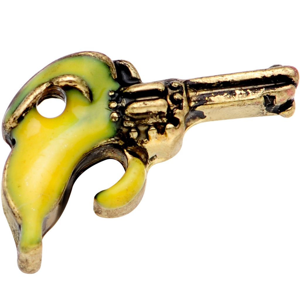 BodyCandy 16G 1/4 Gold Tone Banana Peel Gun Cartilage Tragus Earring — detail and construction