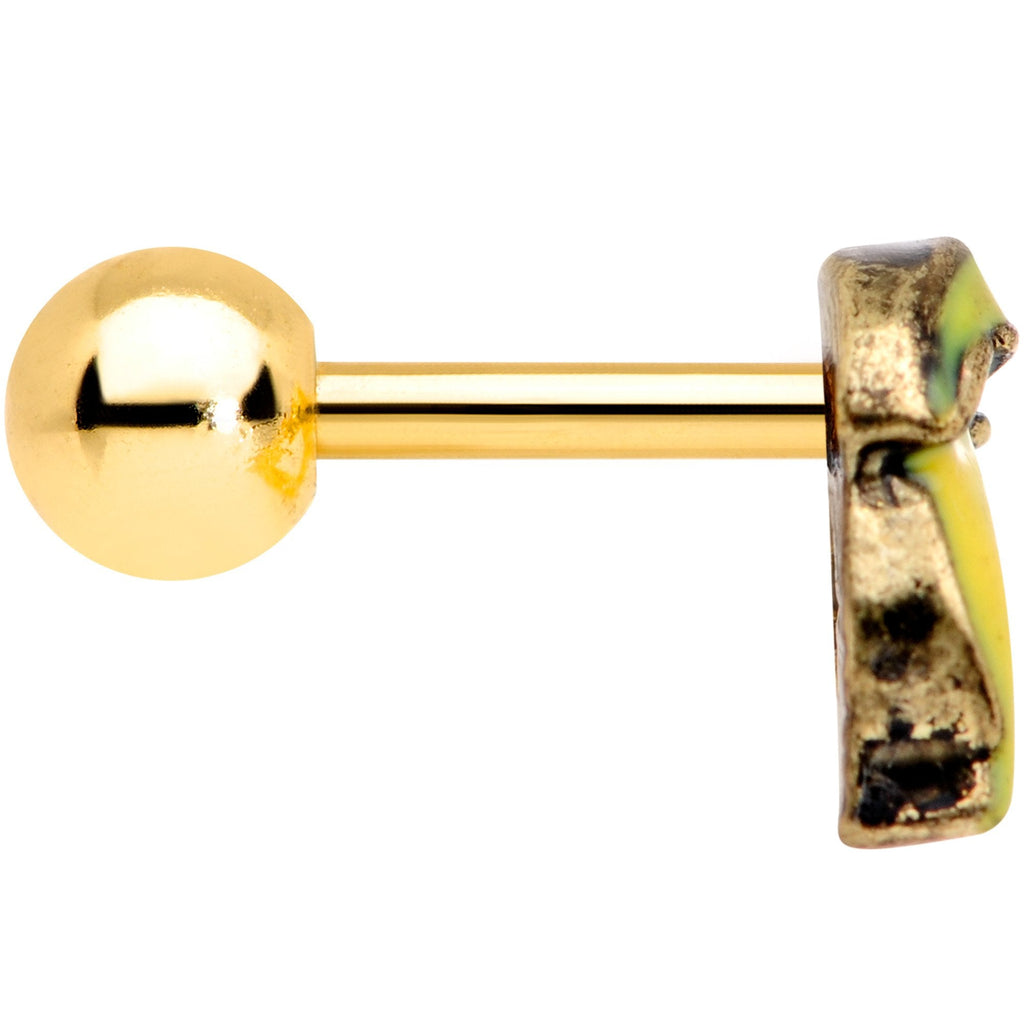 BodyCandy 16G 1/4 Gold Tone Banana Peel Gun Cartilage Tragus Earring — lifestyle context