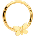 BodyCandy 16G 3/8 Gold Tone Spring Butterfly Hinged Segment Ring — main product shot