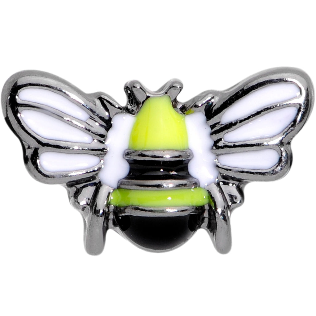 BodyCandy 16G 1/4 Yellow Black Blissful Bumblebee Cartilage Tragus Earring — detail and construction