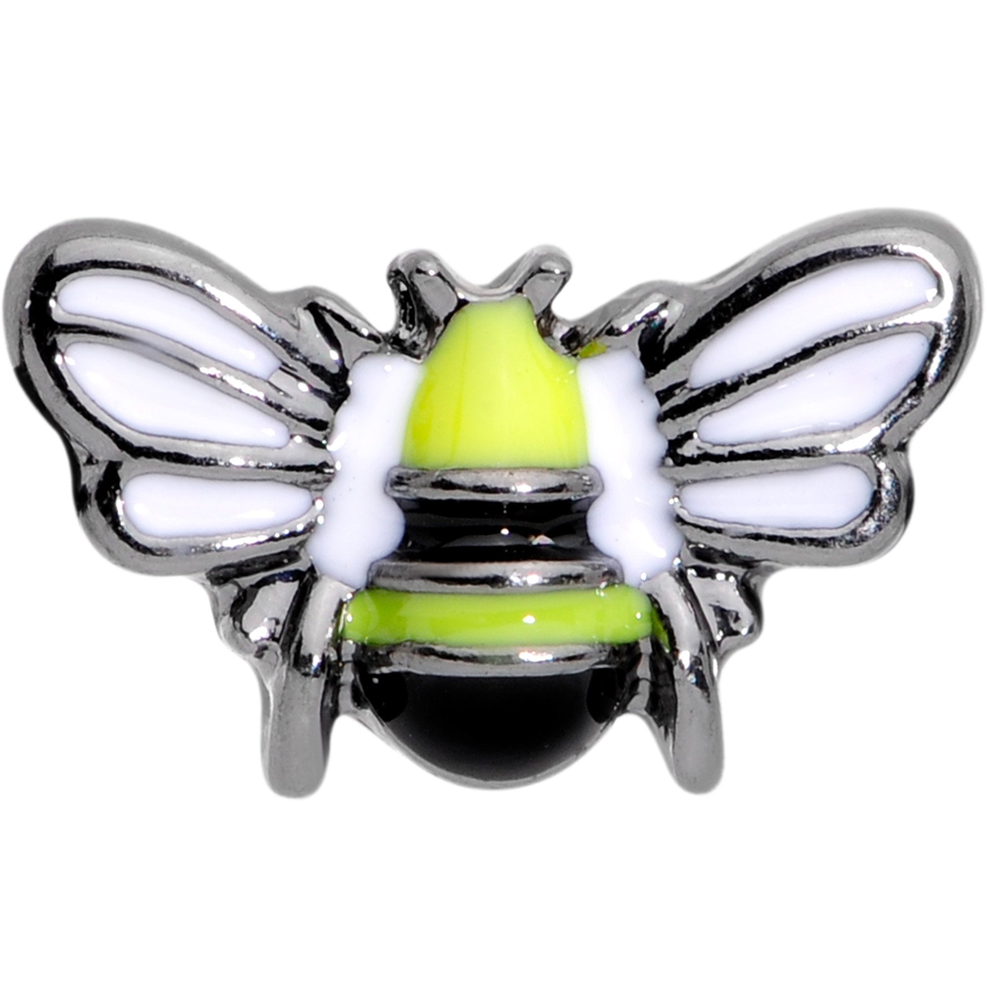 BodyCandy 16G 1/4 Yellow Black Blissful Bumblebee Cartilage Tragus Earring — detail and construction