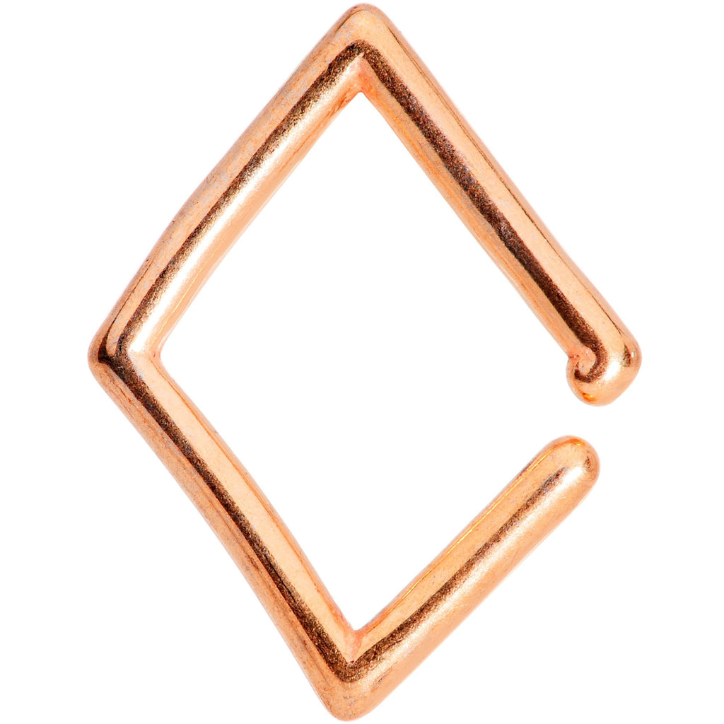 BodyCandy 16G 3/8 Rose Gold Tone Rhombus Closure Ring — main product shot