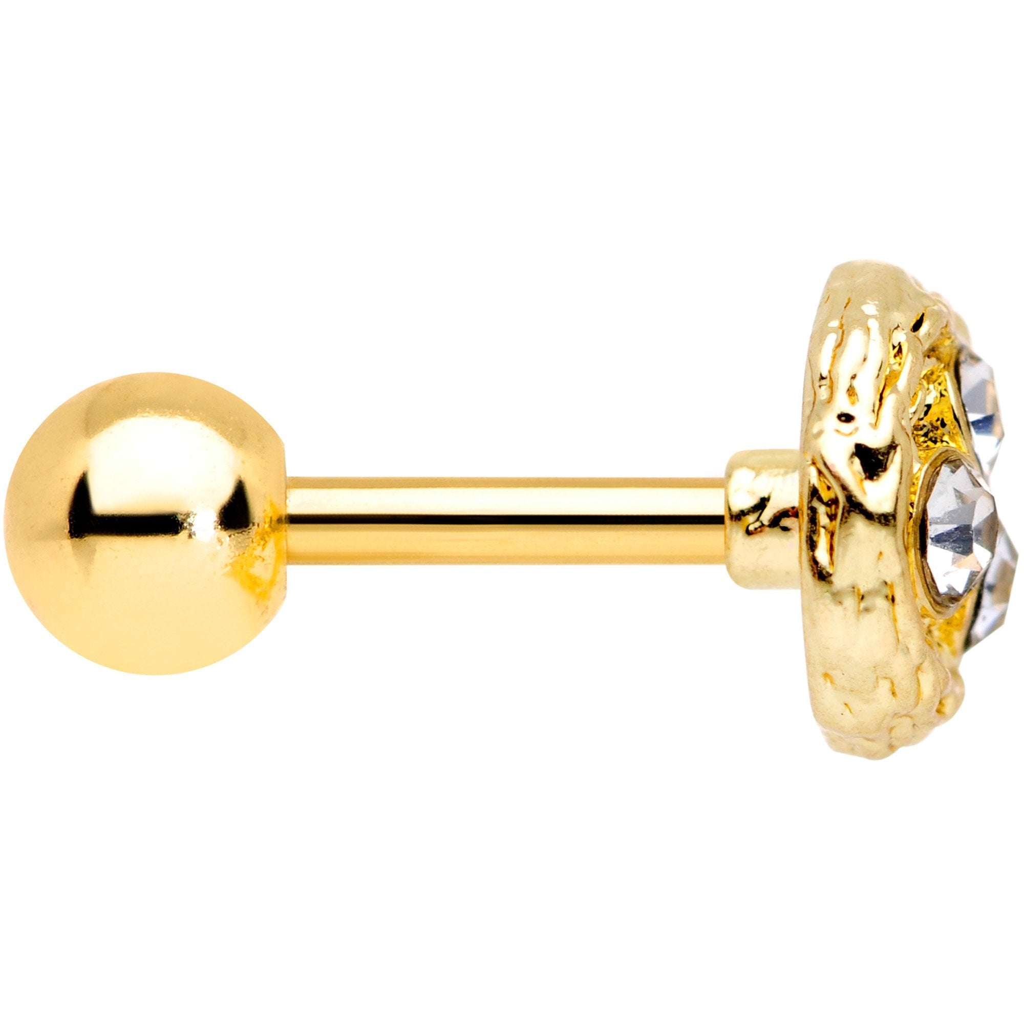 BodyCandy 16G 1/4 Clear Gem Gold Tone Birds Nest Cartilage Tragus Earring — lifestyle context