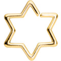 BodyCandy 16G 5/16 Gold Tone Star of David Hexagram Closure Ring — main product shot