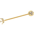BodyCandy 14G Clear Gem Gold Tone Bird Nest Industrial Barbell 38mm — main product shot