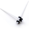 BodyCandy White Acrylic Straight Taper Set Available in Sizes  14G to 00G — alternate view
