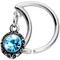 BodyCandy 16G 3/8 Blue Gem Crescent Moon Right Ear Closure Ring — main product shot