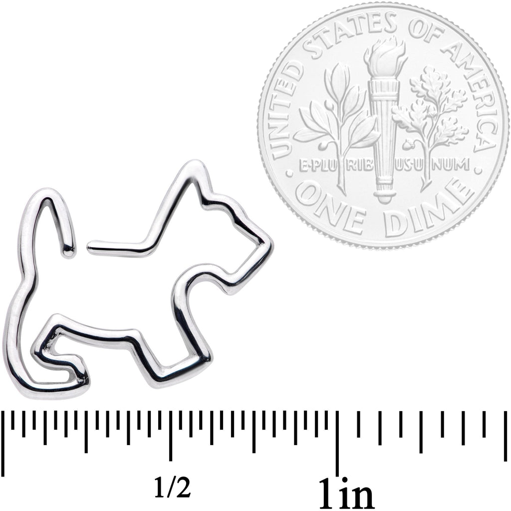 BodyCandy 16G 5/16 Sweet Scotty Dog Closure Ring — detail and construction