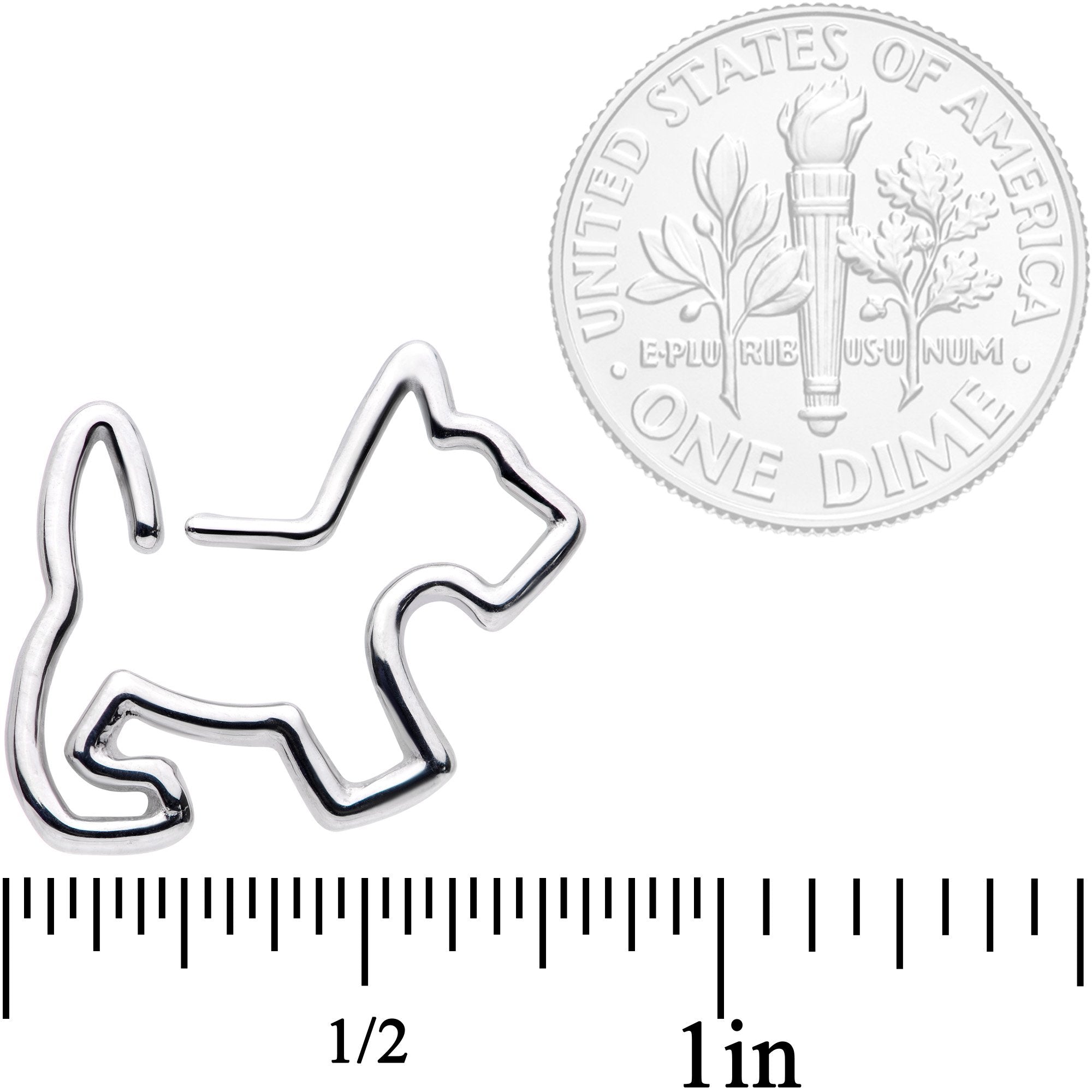 BodyCandy 16G 5/16 Sweet Scotty Dog Closure Ring — detail and construction