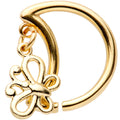 BodyCandy 16G 3/8 Gold Tone Crescent Moon Butterfly Right Ear Closure Ring — main product shot