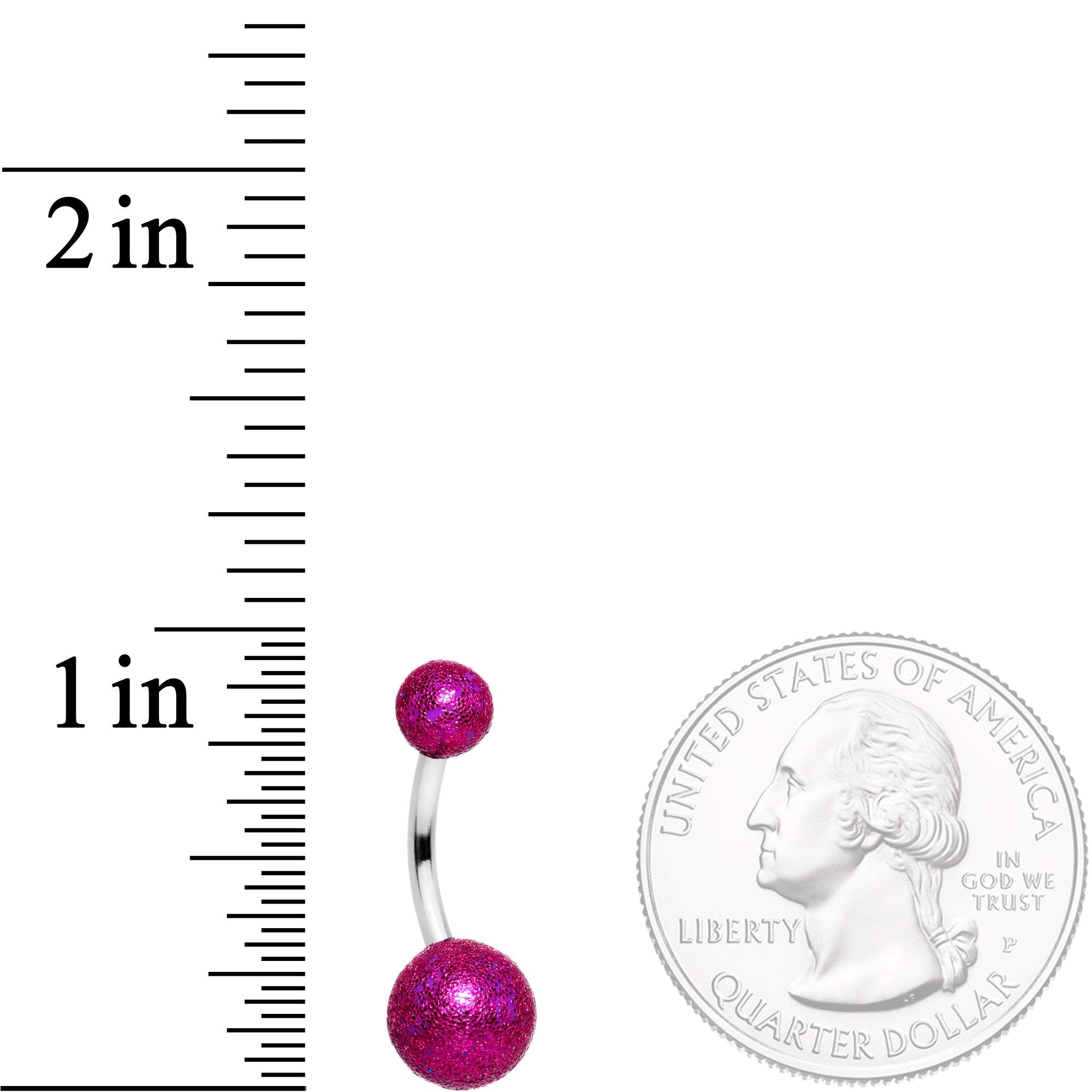 BodyCandy Hot Pink Sandblasted Belly Ring — detail and construction