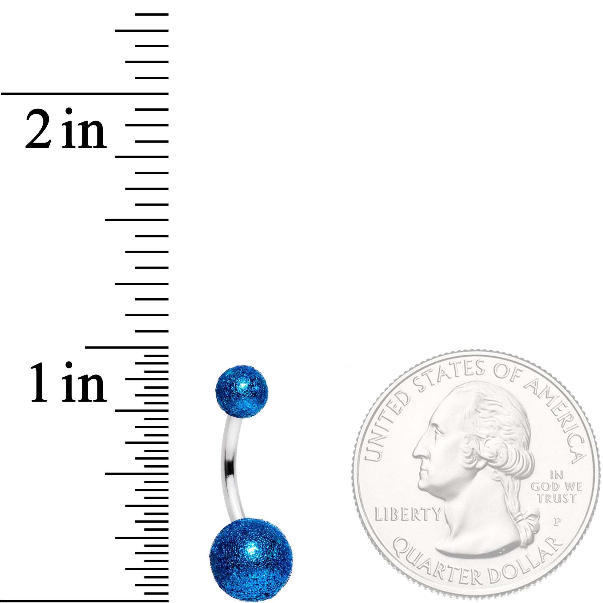 BodyCandy Bright Blue Sandblasted Belly Ring — detail and construction