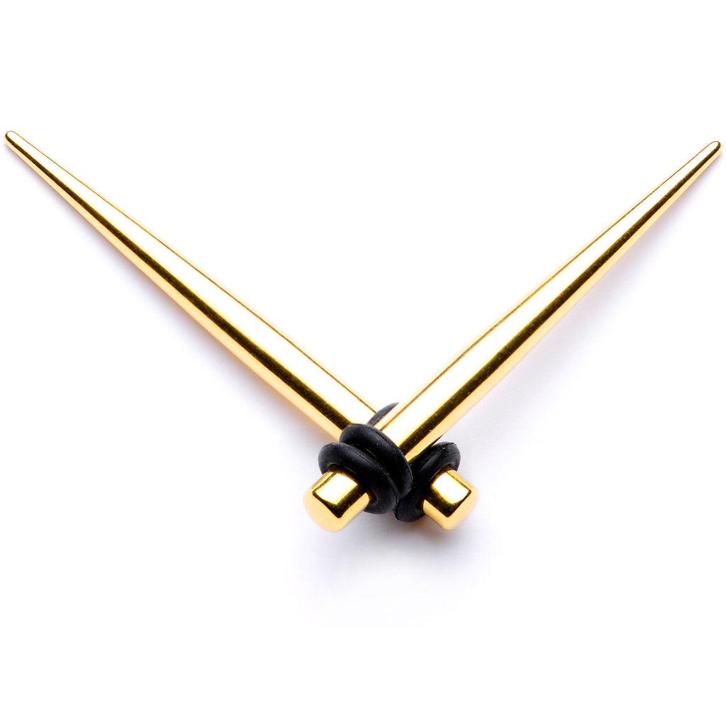 BodyCandy Gold Tone Anodized Straight Taper Set Available in Sizes  12G to 00G — color variant