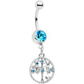 BodyCandy Aqua Gem Love Tree of Life Dangle Belly Ring — main product shot