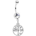 BodyCandy Clear Gem Love Tree of Life Dangle Belly Ring — main product shot