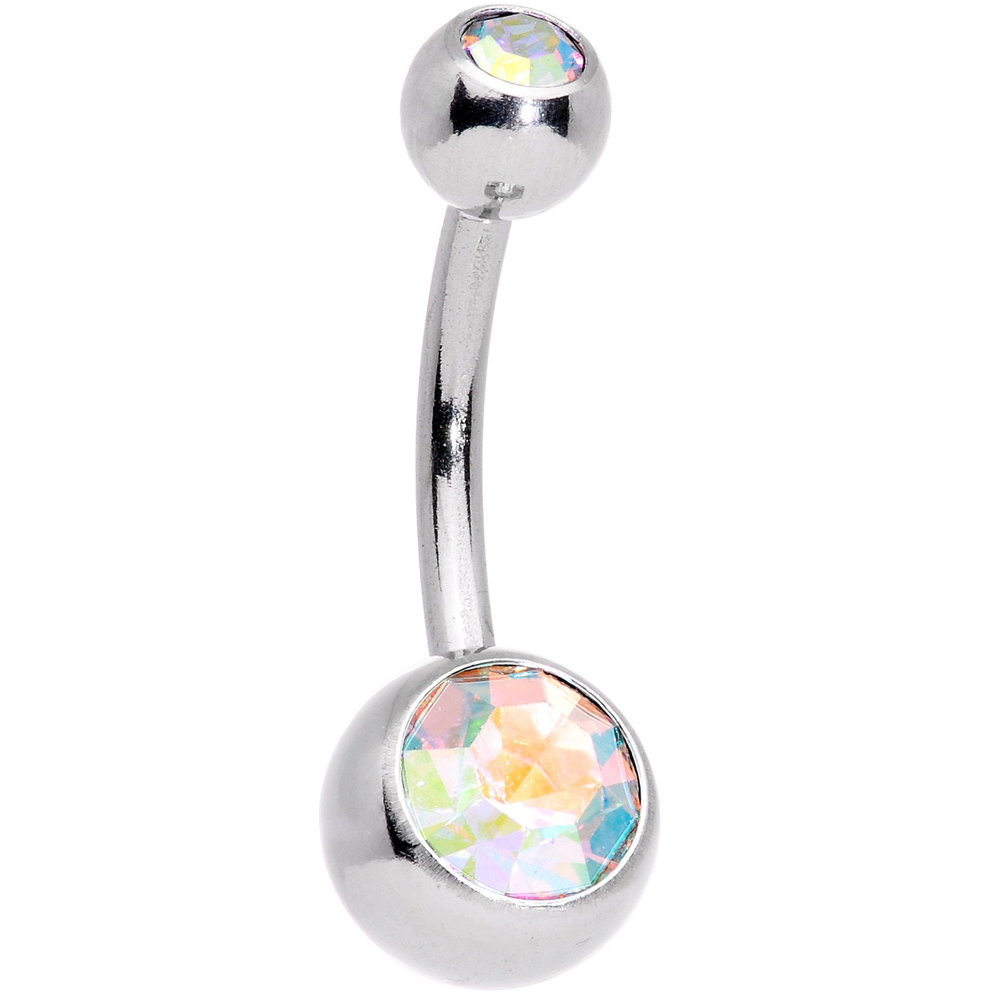 BodyCandy Clear Aurora Gem Purple Pearlescent Fashion Belly Ring Set of 3 — lifestyle context