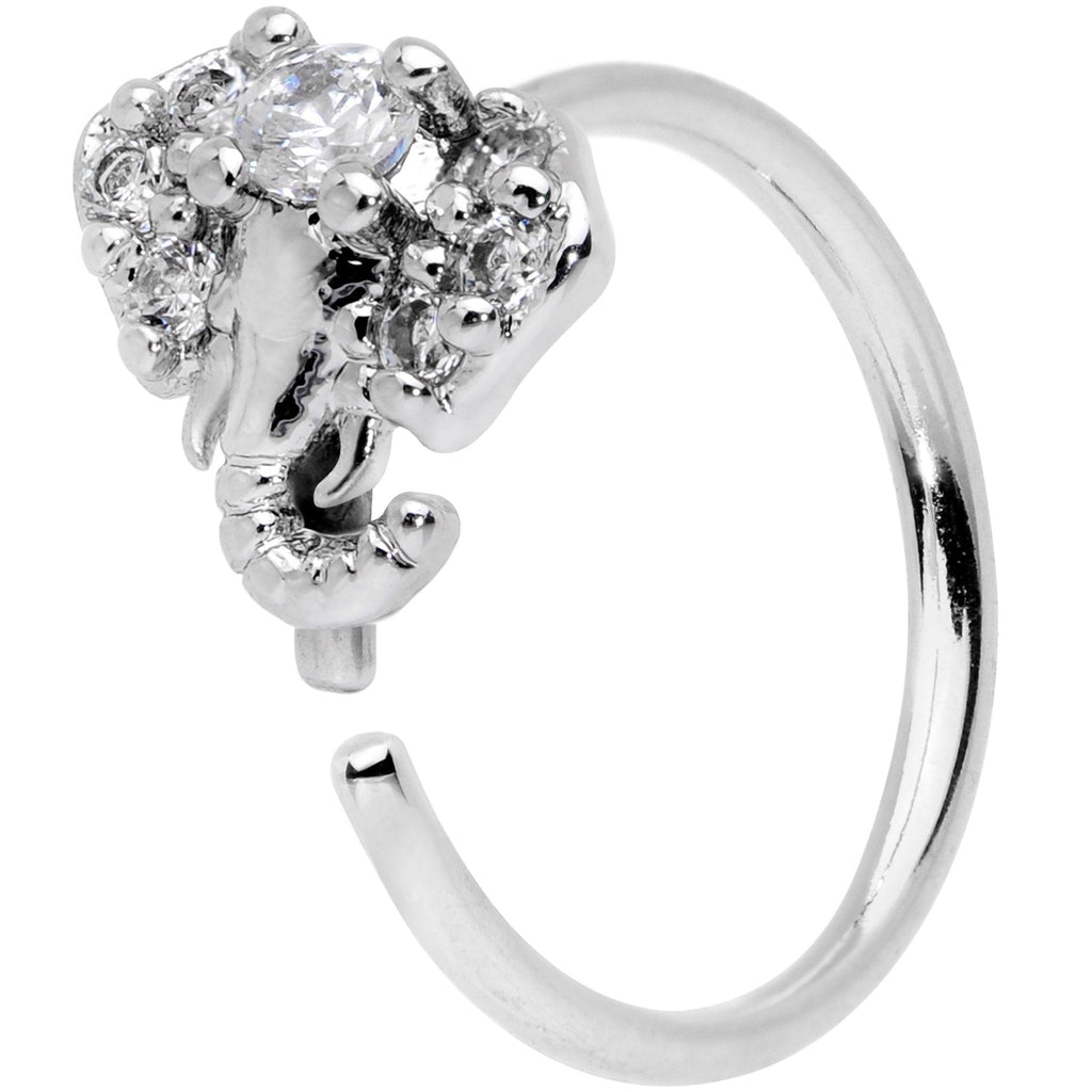 BodyCandy 20G 5/16 Clear Gem Enticing Elephant Nose Hoop — main product shot