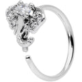 BodyCandy 20G 5/16 Clear Gem Enticing Elephant Nose Hoop — main product shot