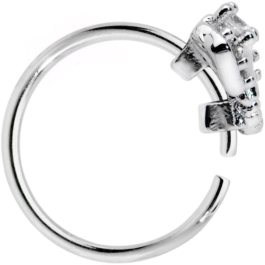 BodyCandy 20G 5/16 Clear Gem Enticing Elephant Nose Hoop — detail and construction