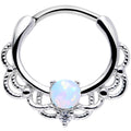 BodyCandy 16G 3/8 White Faux Opal Life of the Party Septum Clicker — main product shot