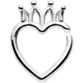 BodyCandy 16G 5/16 Royal Crown Heart Right Ear Closure Ring — main product shot