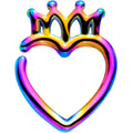 BodyCandy 16G 5/16 Rainbow Royal Crown Heart Left Ear Closure Ring — main product shot