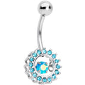 BodyCandy Aqua Gem Elegant Dance Crown Belly Ring — main product shot