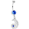 BodyCandy Blue Gem Peaceful Night Star Moon Dangle Belly Ring — main product shot