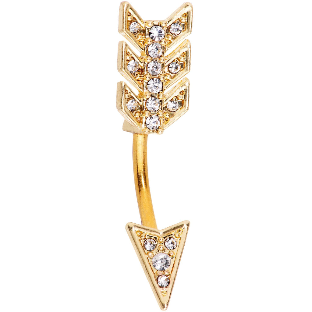 BodyCandy Clear Gem Minerva Arrow Reversible Belly Ring — main product shot