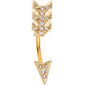 BodyCandy Clear Gem Minerva Arrow Reversible Belly Ring — main product shot