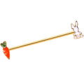 BodyCandy 14G Green Gem Gold Tone Easter Bunny Industrial Barbell 38mm — main product shot