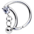 BodyCandy 16G 3/8 Clear CZ Gem Crescent Moon Heart Dangle Closure Ring — main product shot