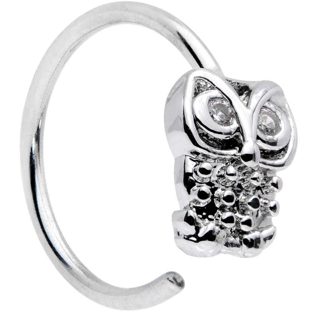 BodyCandy 20G 5/16 Clear CZ Gem All About Owl Nose Hoop — main product shot