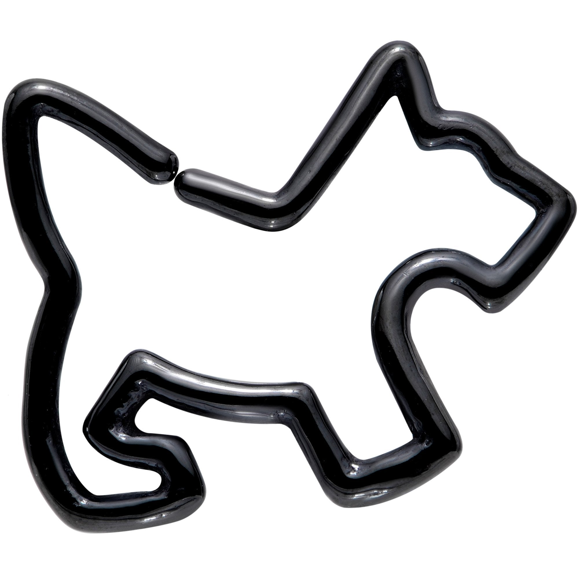 BodyCandy 16G 5/16 Black PVD Sweet Scotty Dog Closure Ring — main product shot