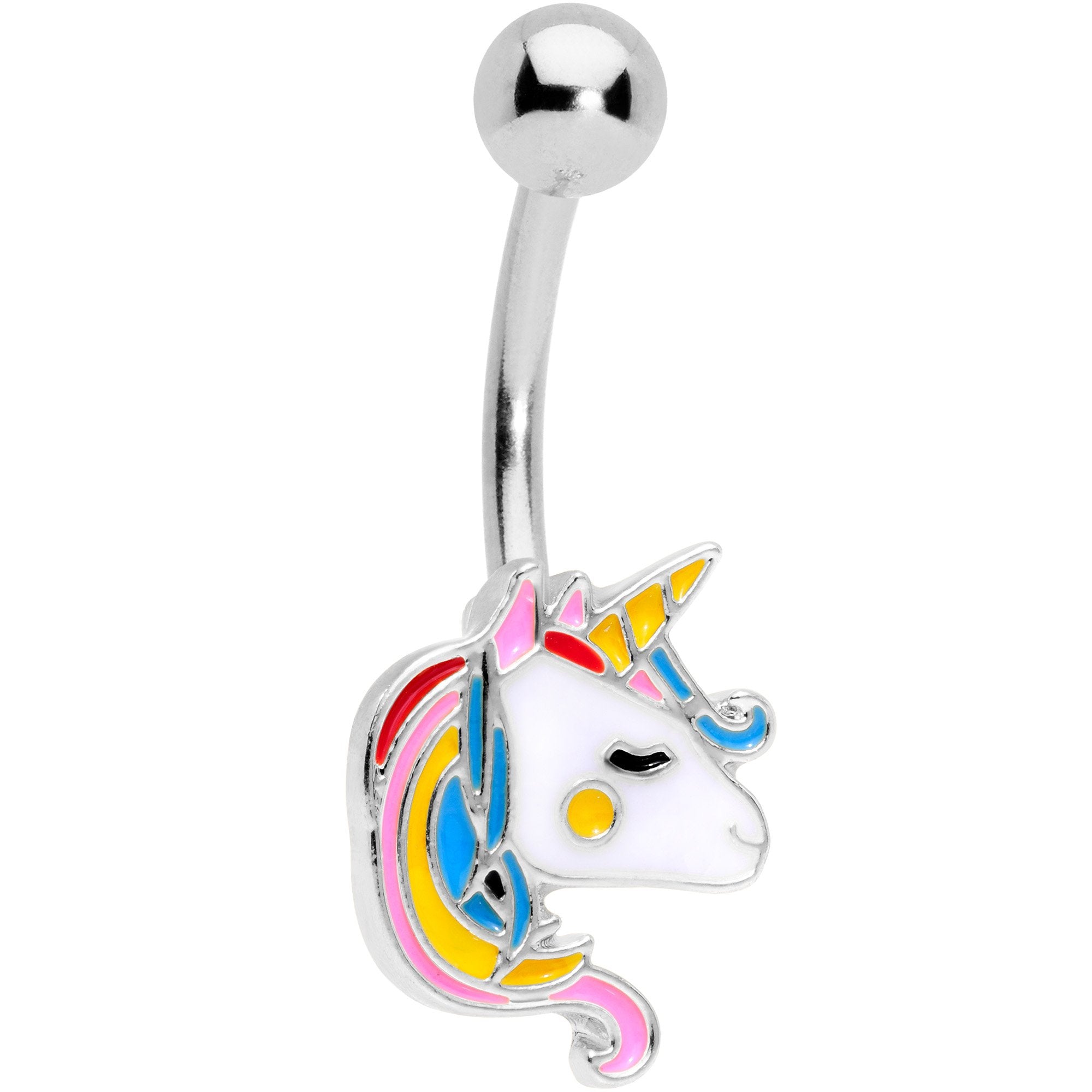 BodyCandy Color Swirl 80s Retro Unicorn Belly Ring — main product shot
