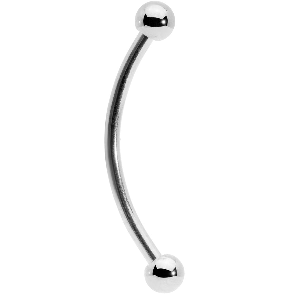 BodyCandy 16G 5/8 Stainless Steel Curved Barbell — detail close-up