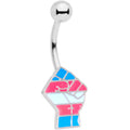 BodyCandy Pink Blue White Transgender Pride Fist Belly Ring — main product shot
