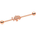 BodyCandy 14G Clear Gem Rose Gold Tone Elephant Industrial Barbell 38mm — main product shot