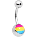 BodyCandy Red Yellow Blue Pansexual Pride Flag Belly Ring — main product shot