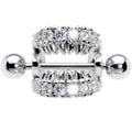 BodyCandy 16G 1/2 Clear CZ Gem Scary Monster Fangs Cartilage Cuff — main product shot