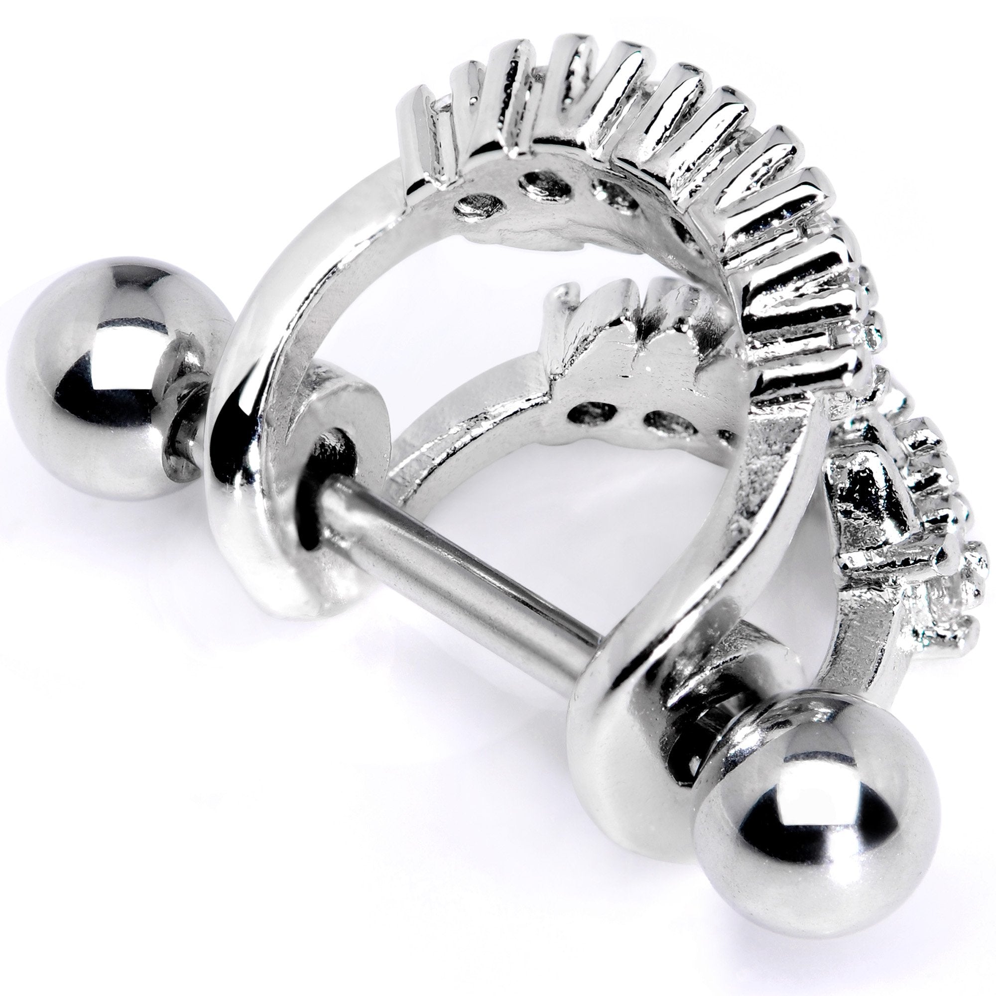 BodyCandy 16G 1/2 Clear CZ Gem Scary Monster Fangs Cartilage Cuff — lifestyle context