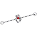 BodyCandy 14G Red Gem Heart Valentines Day Robot Industrial Barbell 38mm — main product shot