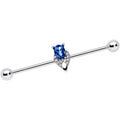 BodyCandy 14G Clear Blue Teardrop Gem Art Deco Industrial Barbell 38mm — main product shot