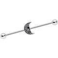 BodyCandy 14G Black Gem Night Skull Crescent Moon Industrial Barbell 38mm — main product shot